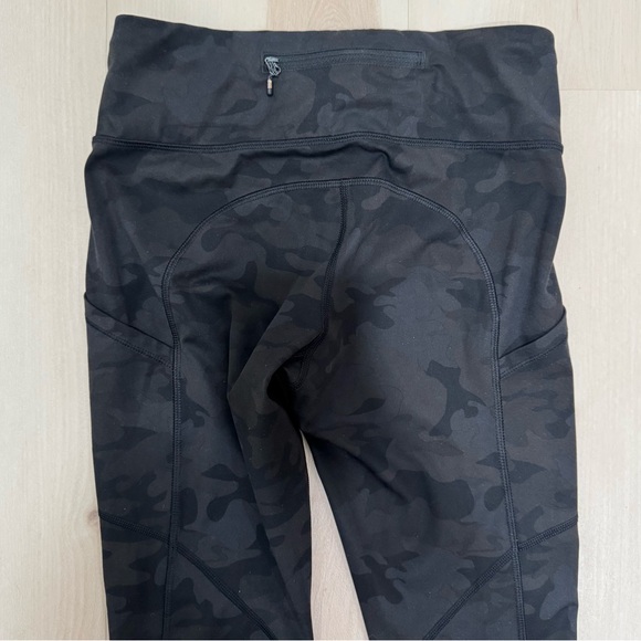Lululemon Speed Tight 30" Inseam Tight Camo Black Gray Women's 4 Ruched - Picture 7 of 13